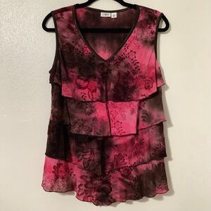 Cato Whimsygoth Romantic Dark Fairy Grunge Ruffle Gothic Velvet Detail Blouse XL